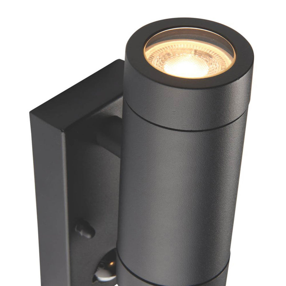 Saxby Outdoor Twin Wall Light PIR Sensor Satin Black Aluminium 8m Range Modern - Image 4