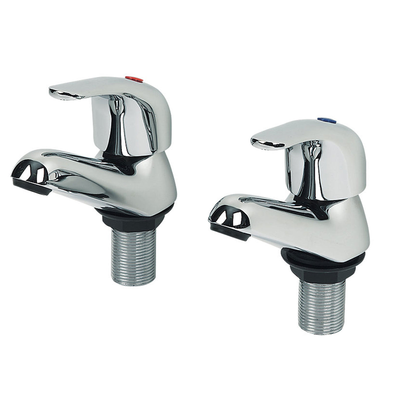 Bath Pillar Taps Tub Filler Single Lever Chrome Brass High Low Pressure Bathroom - Image 2
