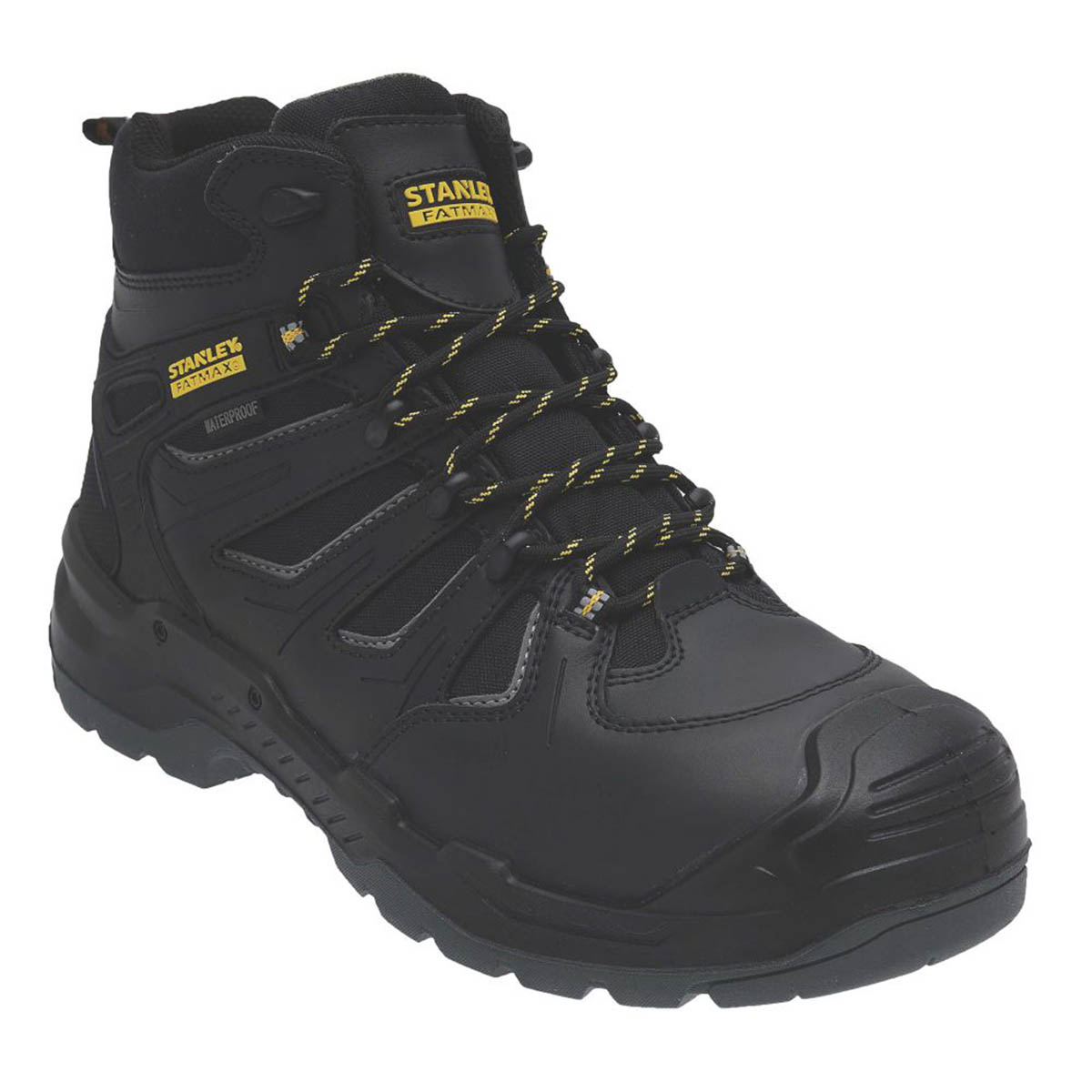 Stanle Safety Boots Mens Standard Fit Black Waterproof Shoes Steel Toe Size 11 - Image 1