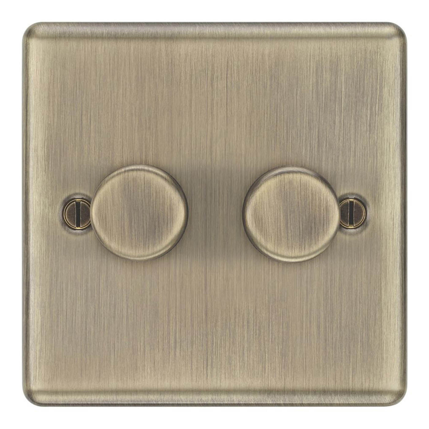LAP Dimmer Switch 2 Gang 2 Way LED Brushed Antique Brass Soft Start Adjustable - Image 2