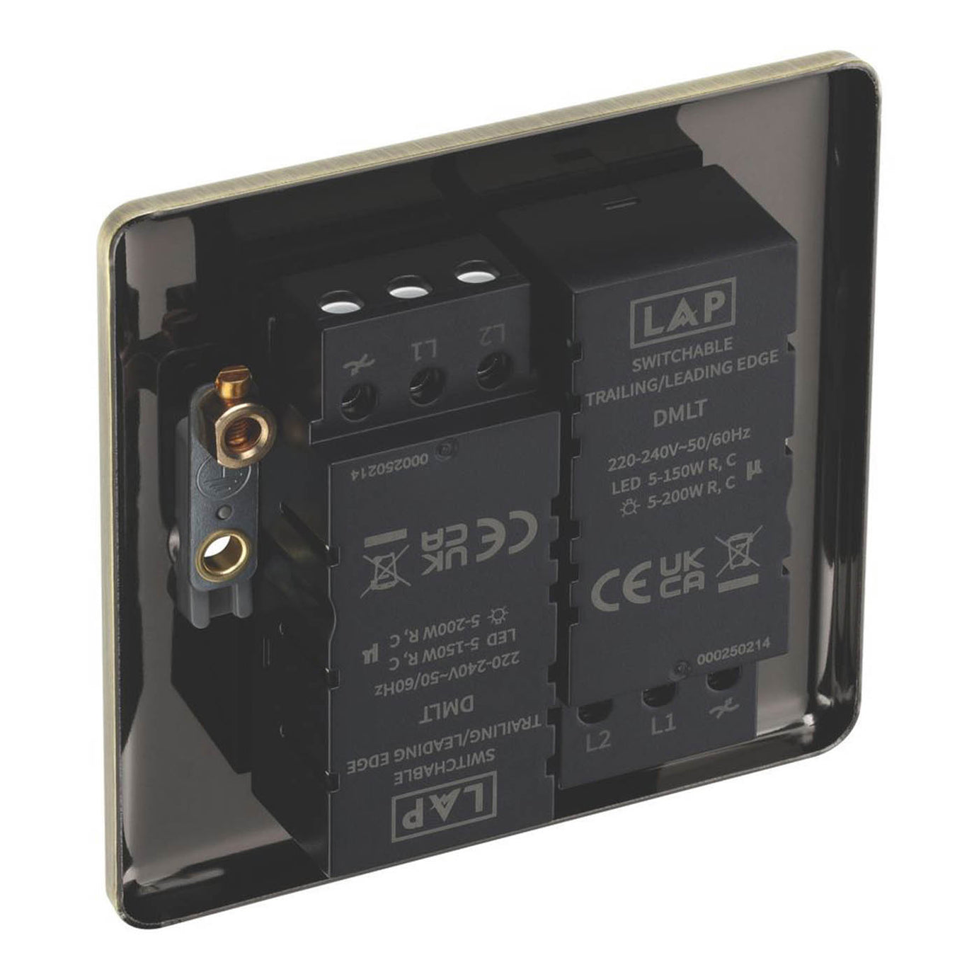 LAP Dimmer Switch 2 Gang 2 Way LED Brushed Antique Brass Soft Start Adjustable - Image 5