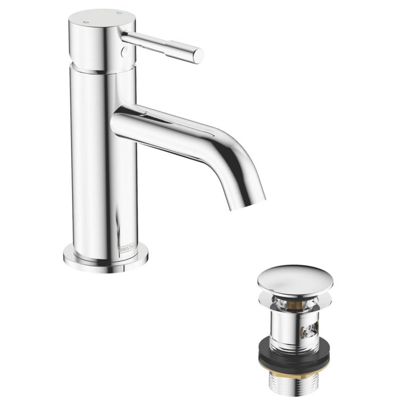 Bristan Bathroom Basin Tap Mono Mixer Chrome Single Lever Clicker Waste Faucet - Image 1