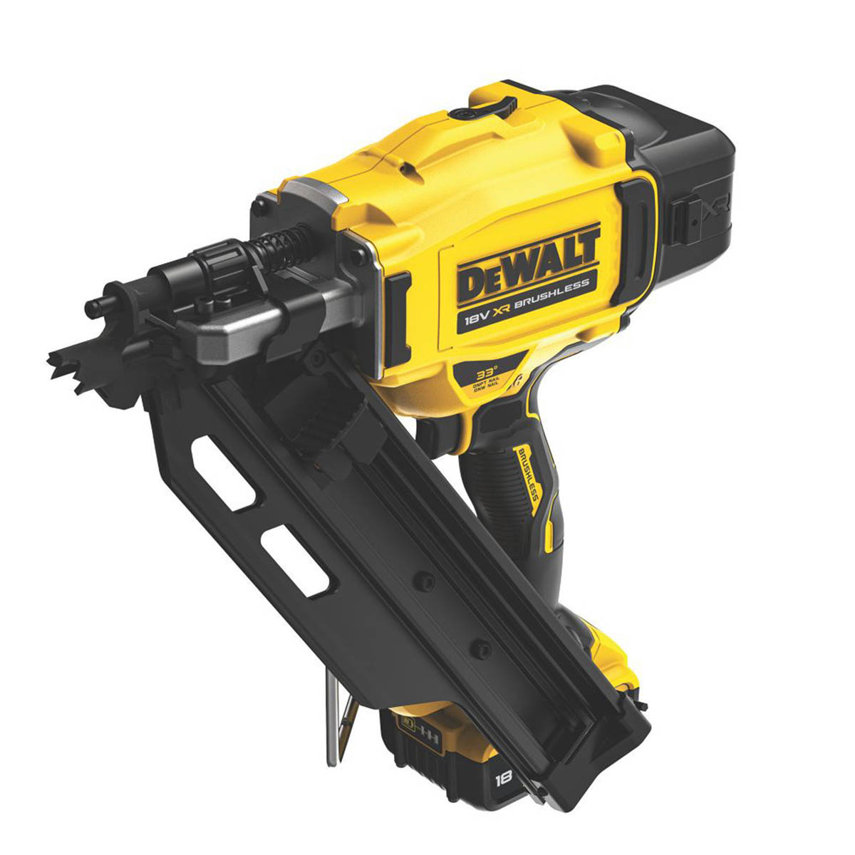 DEWALT Nail Gun DCN930 First Fix Cordless Angled 90mm 18V 2 x 5Ah Li-Ion XR - Image 2