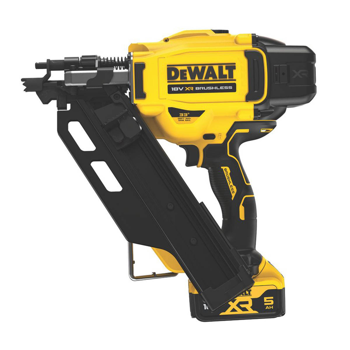 DEWALT Nail Gun DCN930 First Fix Cordless Angled 90mm 18V 2 x 5Ah Li-Ion XR - Image 3
