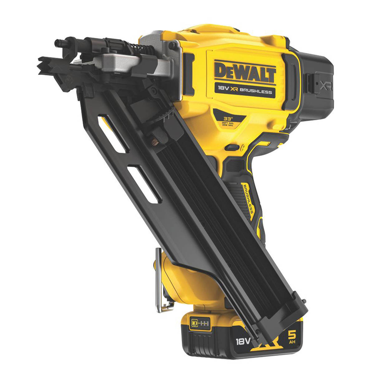 DEWALT Nail Gun DCN930 First Fix Cordless Angled 90mm 18V 2 x 5Ah Li-Ion XR - Image 4