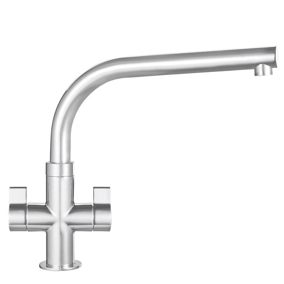 Franke Kitchen Sink Tap Mono Mixer Brushed Steel Double Lever Swivel Spout - Image 1