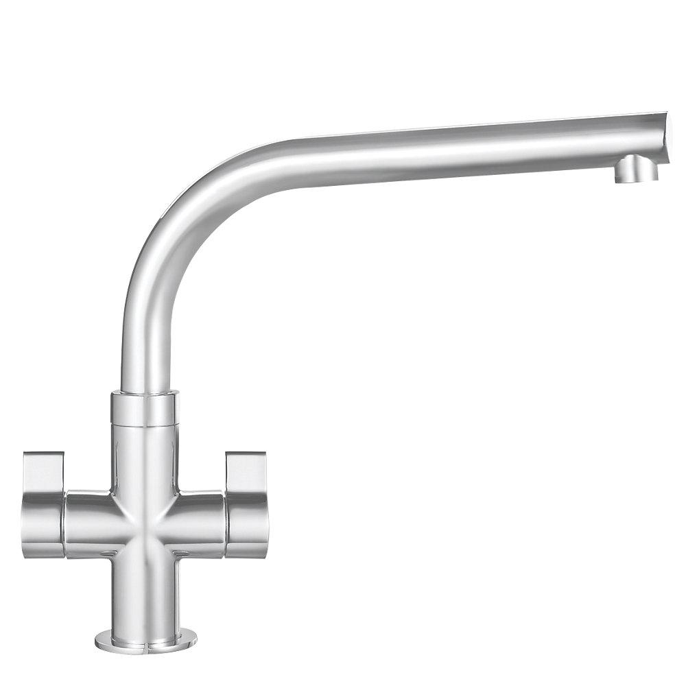Franke Kitchen Sink Tap Mono Mixer Brushed Steel Double Lever Swivel Spout - Image 1