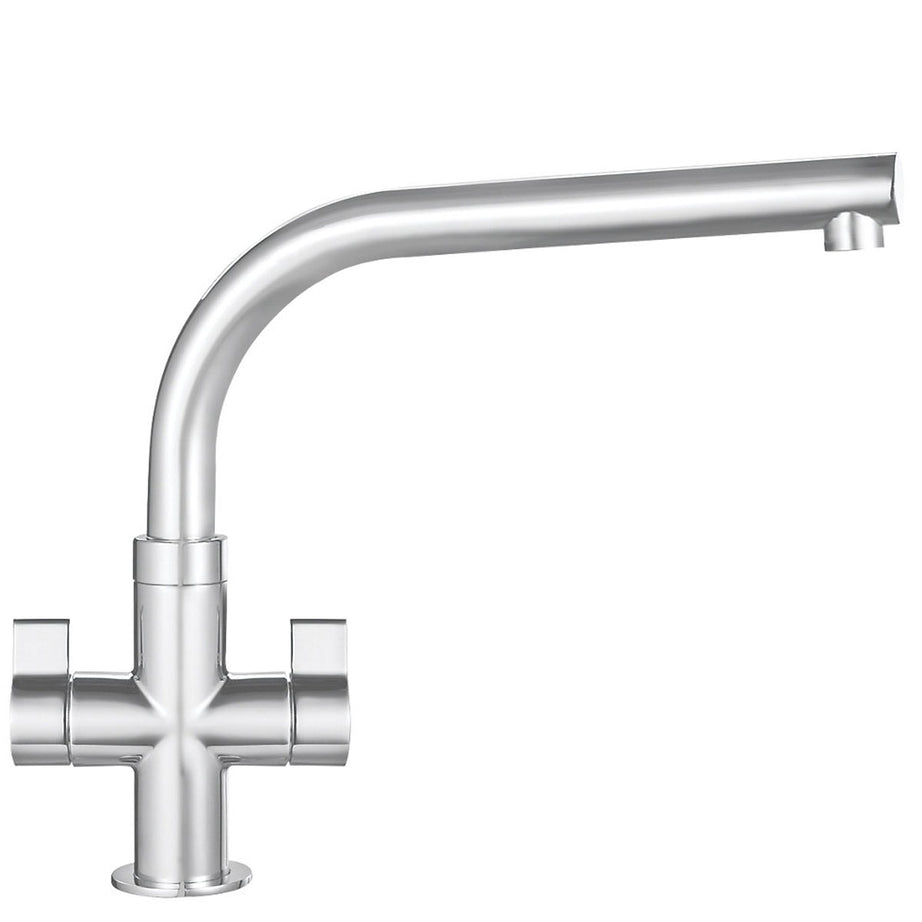 Franke Kitchen Sink Tap Mono Mixer Brushed Steel Double Lever Swivel Spout - Image 2