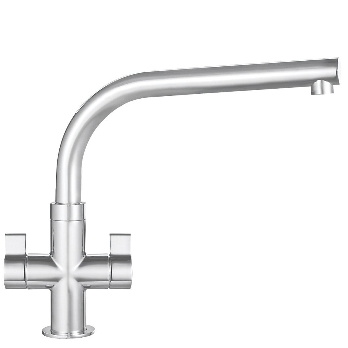 Franke Kitchen Tap Mono Mixer Brushed Steel Double Lever Swivel Spout Faucet - Image 2