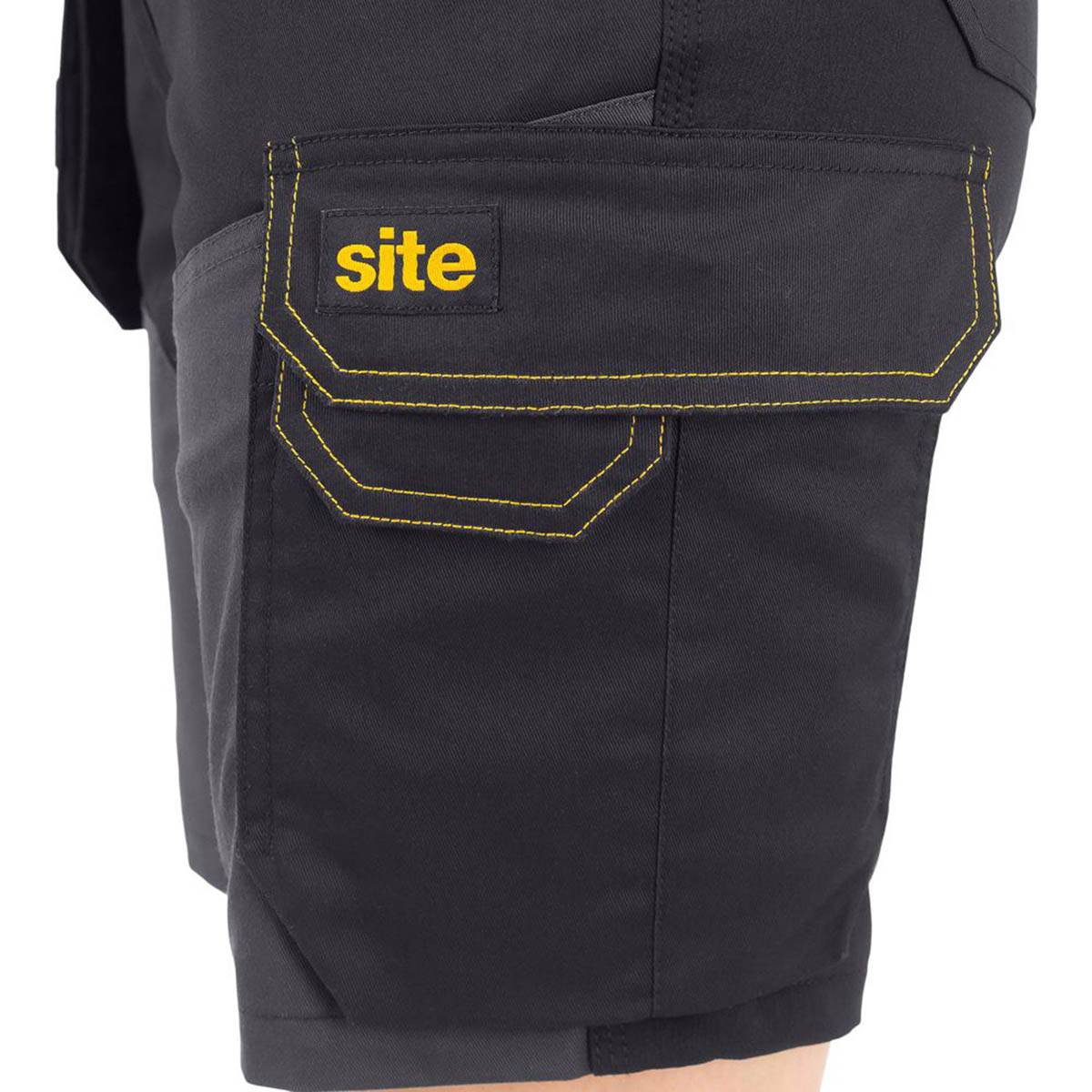 Site Work Shorts Womens Regular Fit Black Grey Multi Pockets Stretch Size 14 - Image 6