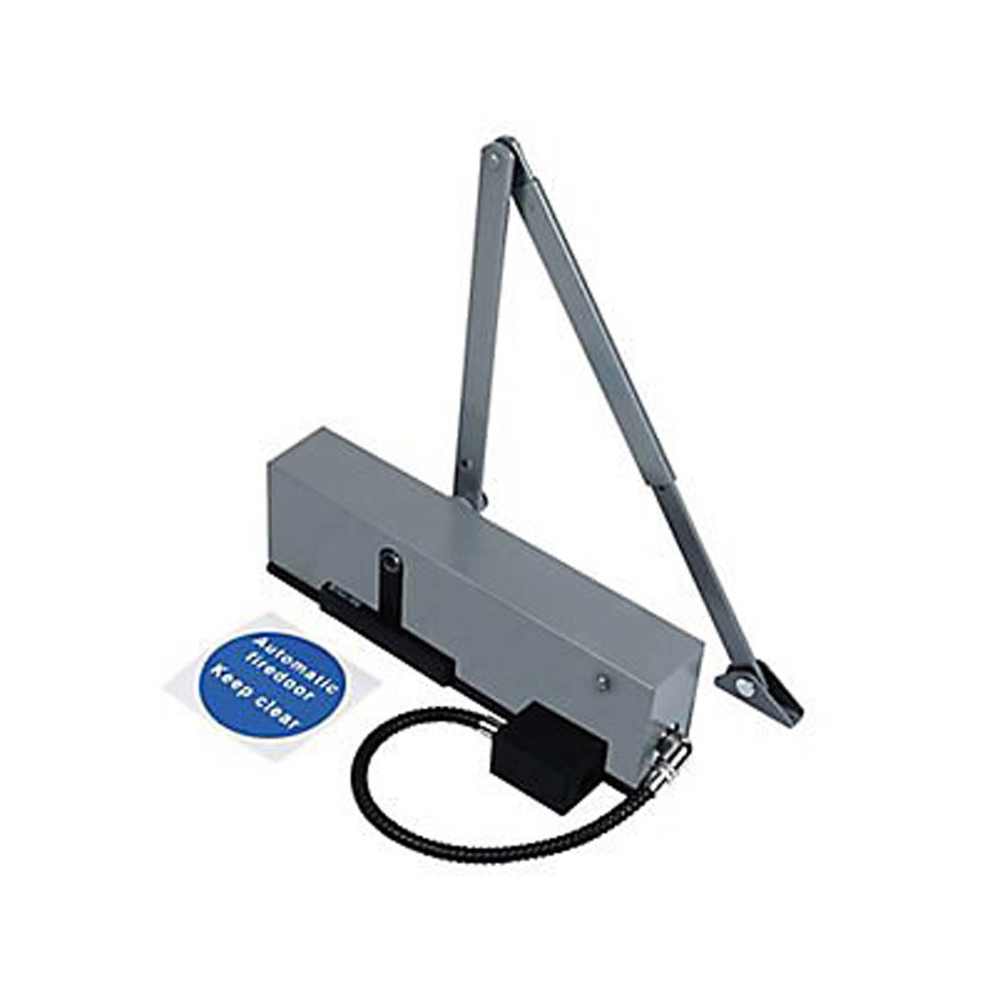 Briton Door Closer Heavy Duty Automatic 60Kg Fire Rated Silver Overhead - Image 1