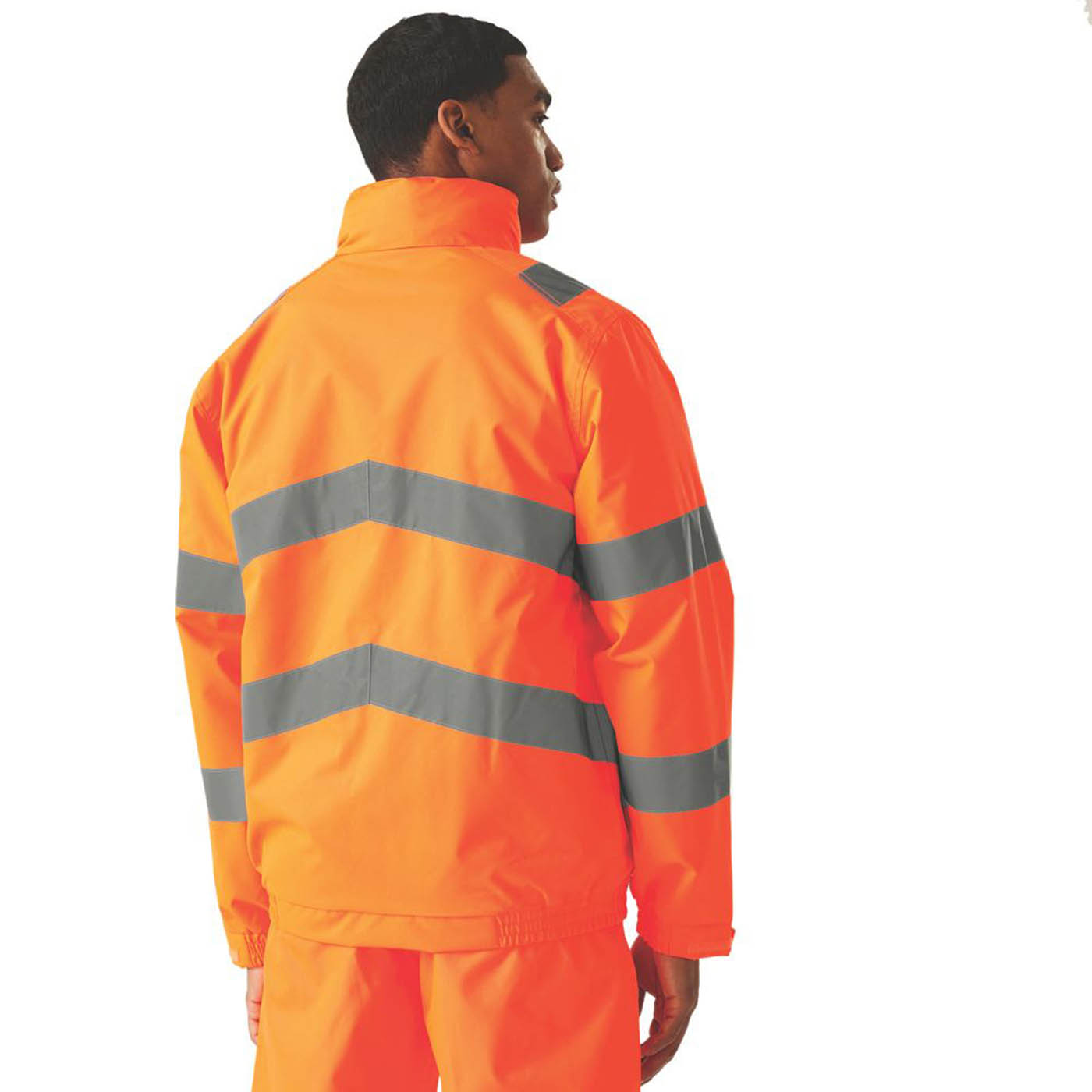 Regatta Hi-Vis Jacket Mens Orange Waterproof Reflective Small 37.5in Chest - Image 4