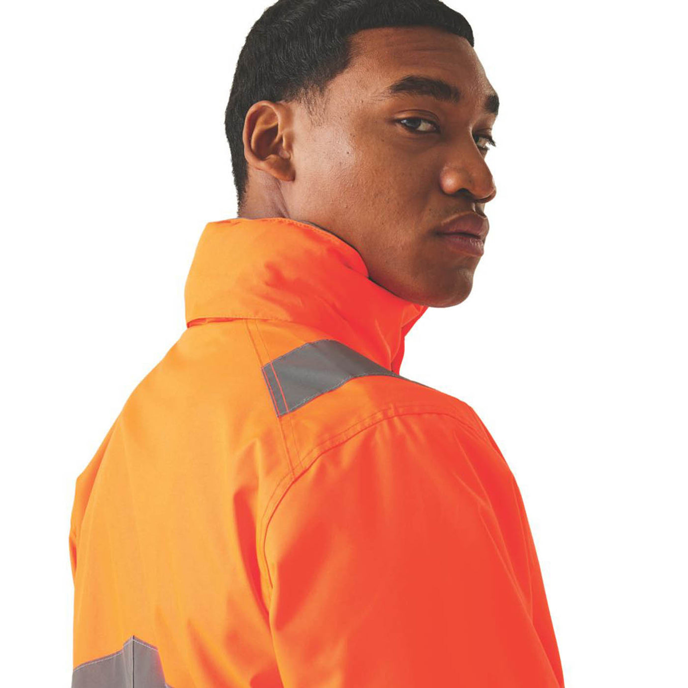 Regatta Hi-Vis Jacket Mens Orange Waterproof Reflective Small 37.5in Chest - Image 6