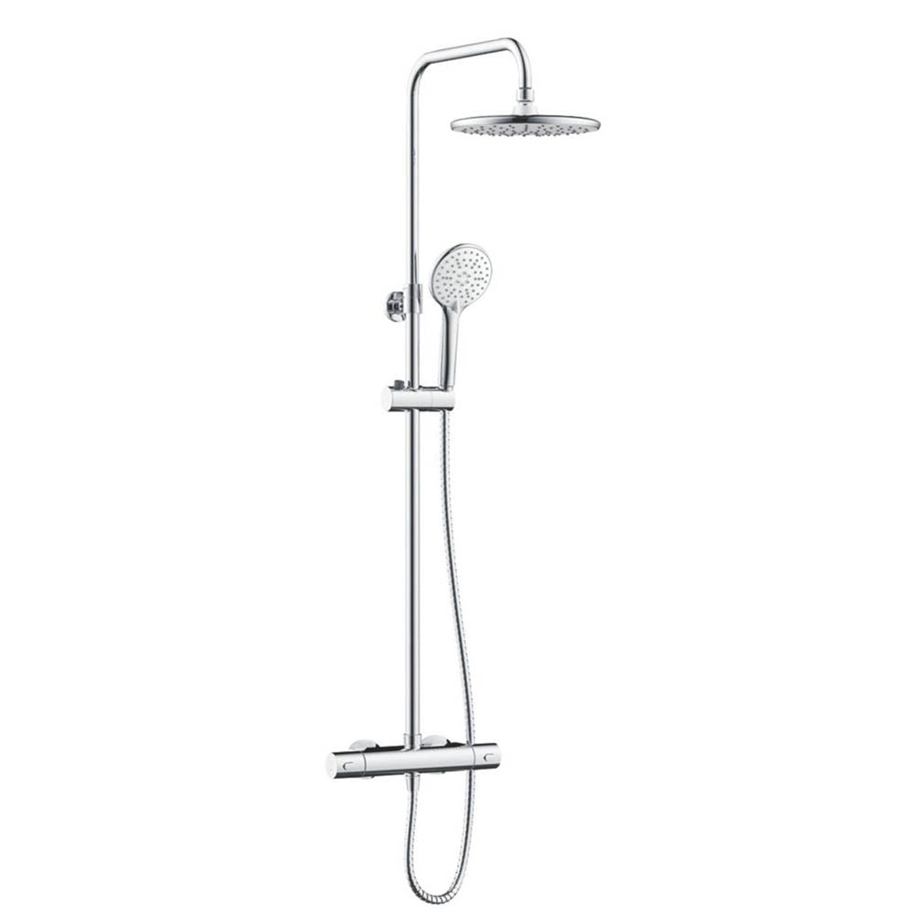 Bristan Thermostatic Mixer Shower Chrome Exposed 3 Spray Patter Twin Round Head - Image 1