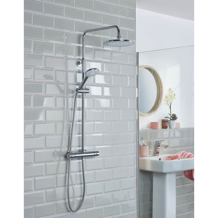 Bristan Thermostatic Mixer Shower Chrome Exposed 3 Spray Patter Twin Round Head - Image 2
