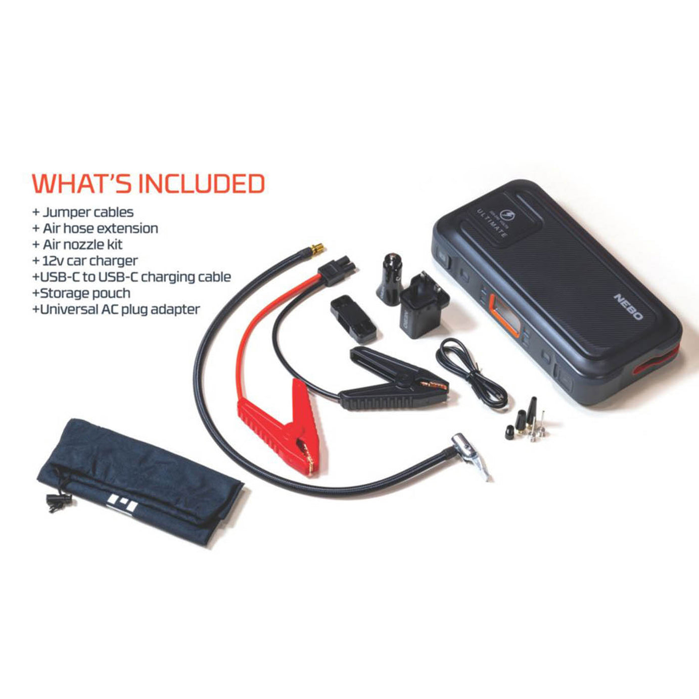 Nebo Ultimate 5.0Ah Li-Ion Jump Starter + Type A & C USB Charger - Image 2