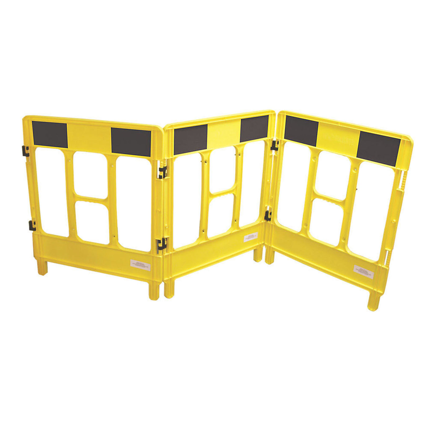 JSP 3-Gate Workgate Barrier Panel Polypropylene 1000 x 840mm Yellow & Black - Image 2