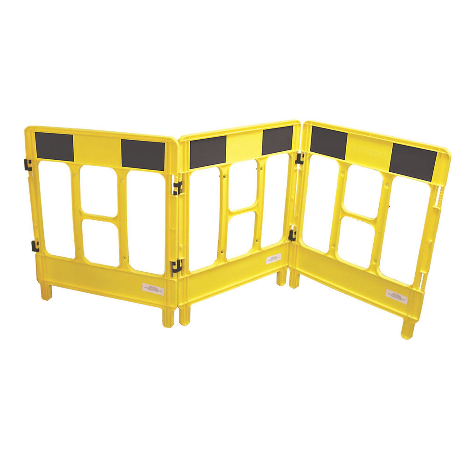 JSP 3-Gate Workgate Barrier Panel Polypropylene 1000 x 840mm Yellow & Black - Image 2