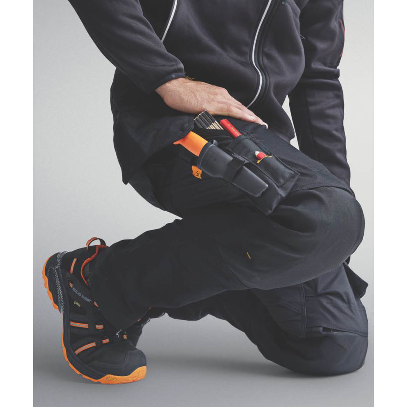 Snickers Work Trousers Mens Slim Fit Black Stretch Multi Pockets Cargo 31W 35L - Image 3