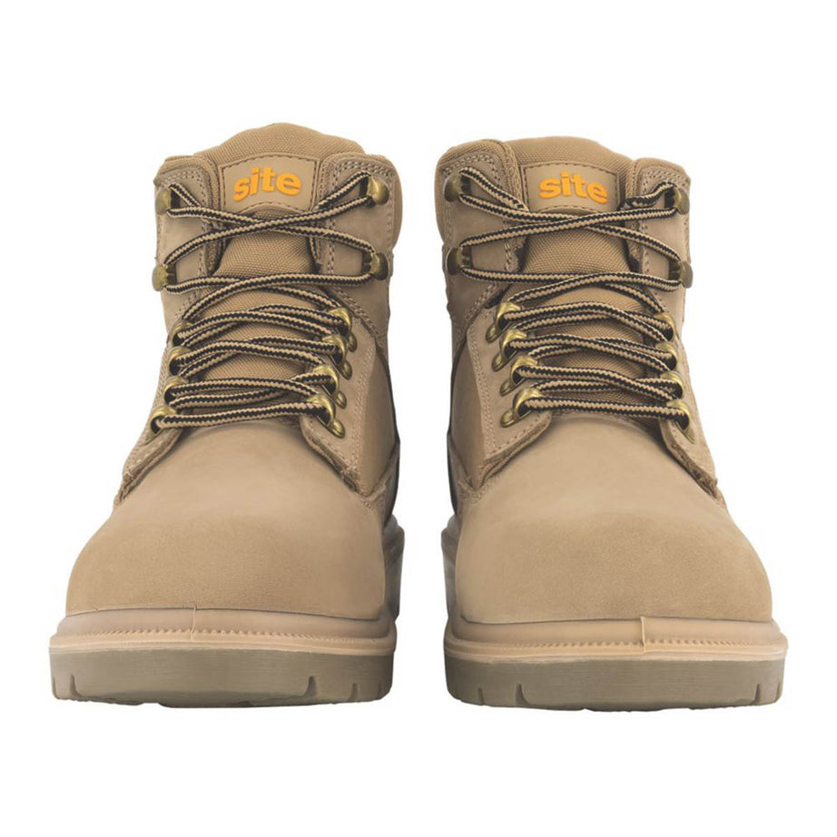 Site Safety Boots Mens Standard Fit Stone Leather Steel Toe Work Shoes Size 7 - Image 5