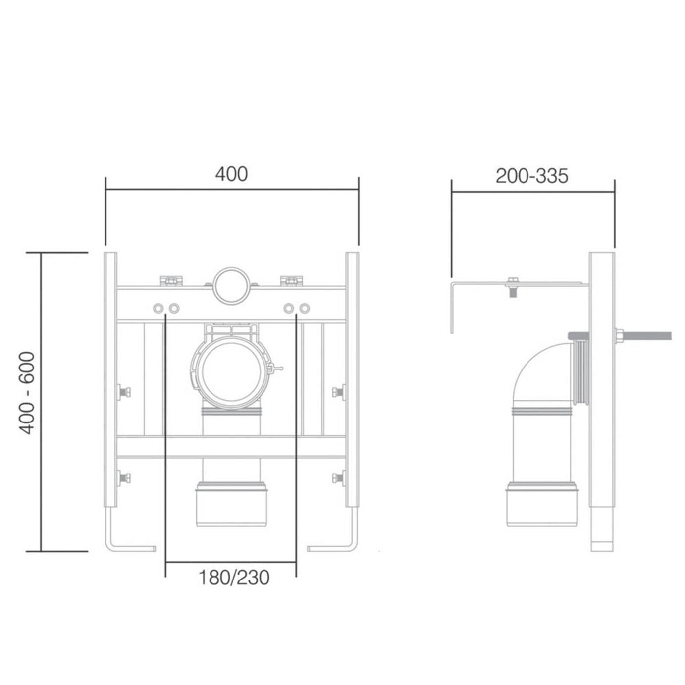 Support Bidet Frame for Wall Hung Toilet Adjustable Dual Flush 400mm - 600mm - Image 4