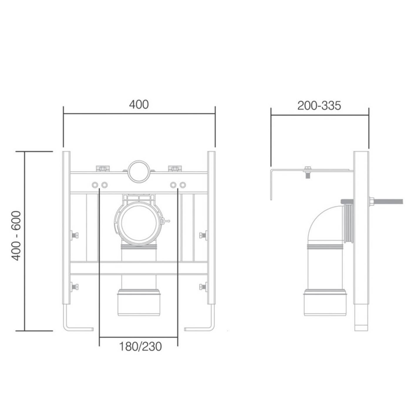 Support Bidet Frame for Wall Hung Toilet Adjustable Dual Flush 400mm - 600mm - Image 4