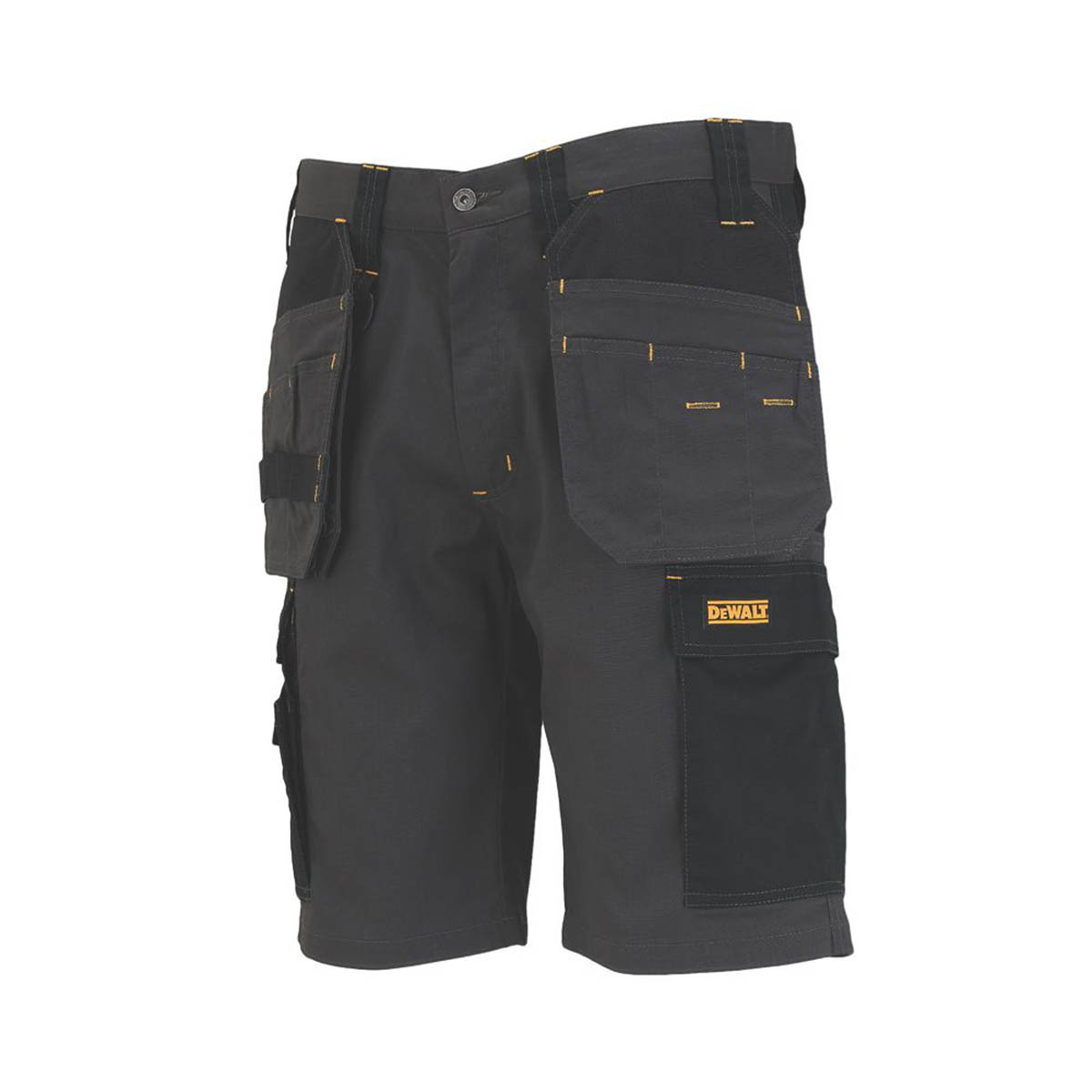DeWalt Work Shorts Mens Regular Fit Grey Black Multi Pockets Breathable 30"W - Image 3
