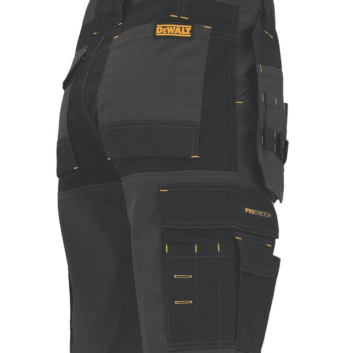 DeWalt Work Shorts Mens Regular Fit Grey Black Multi Pockets Breathable 30"W - Image 4
