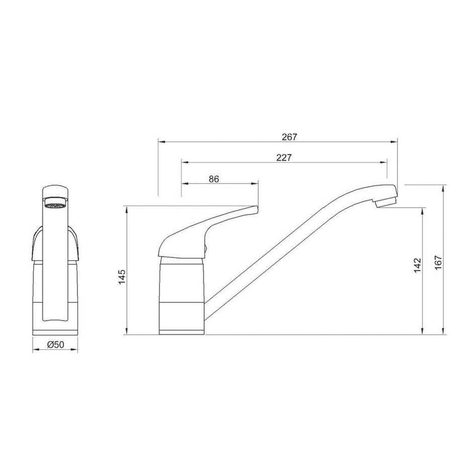 Swirl Kitchen Sink Tap Mono Mixer Chrome Single Lever Swivel Spout Modern Faucet - Image 3