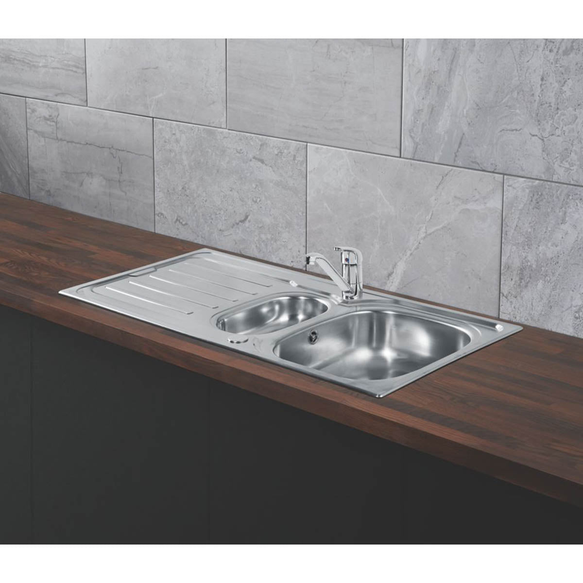 Swirl Kitchen Tap Mono Mixer Chrome Single Lever Swivel Spout Modern Faucet - Image 4