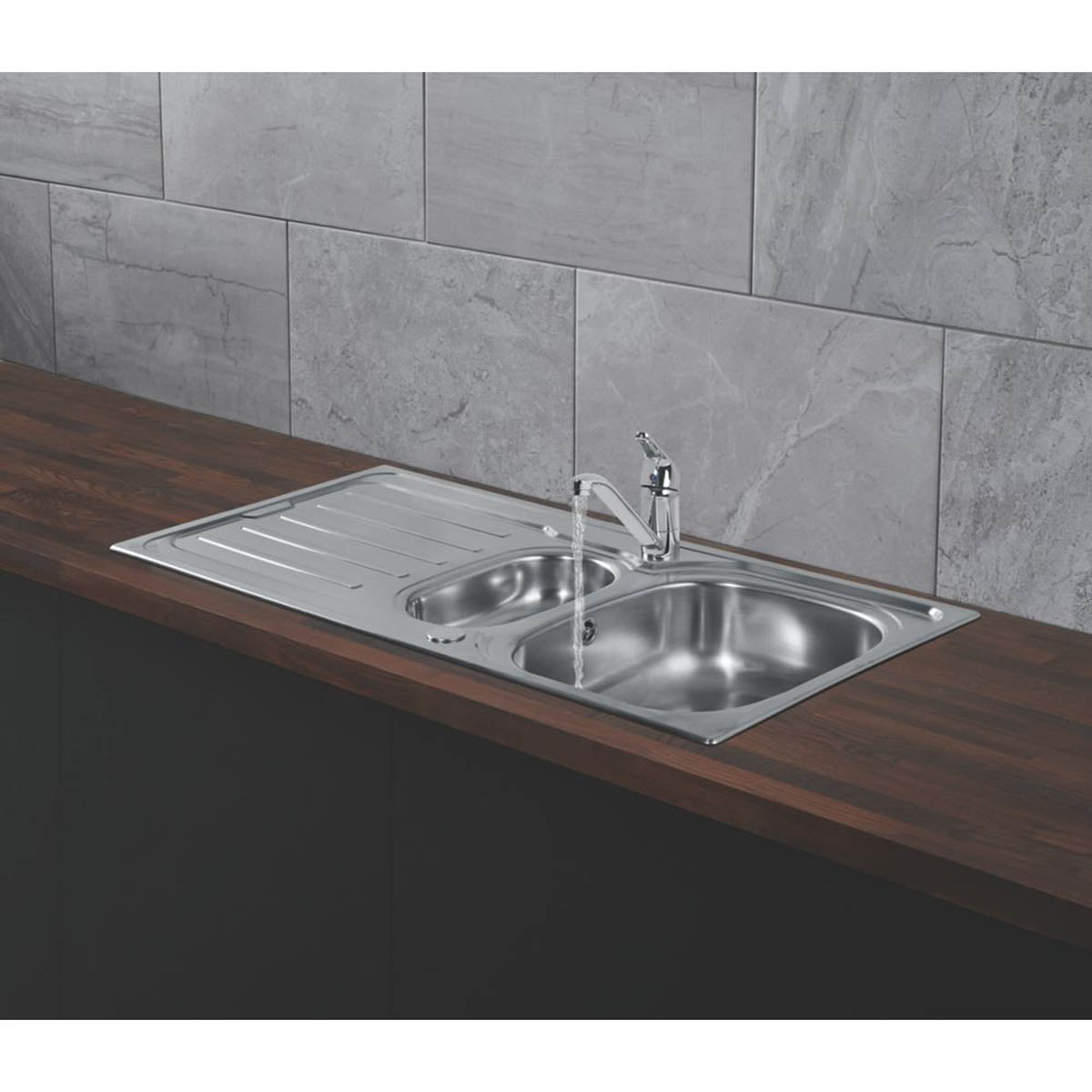 Swirl Kitchen Sink Tap Mono Mixer Chrome Single Lever Swivel Spout Modern Faucet - Image 5