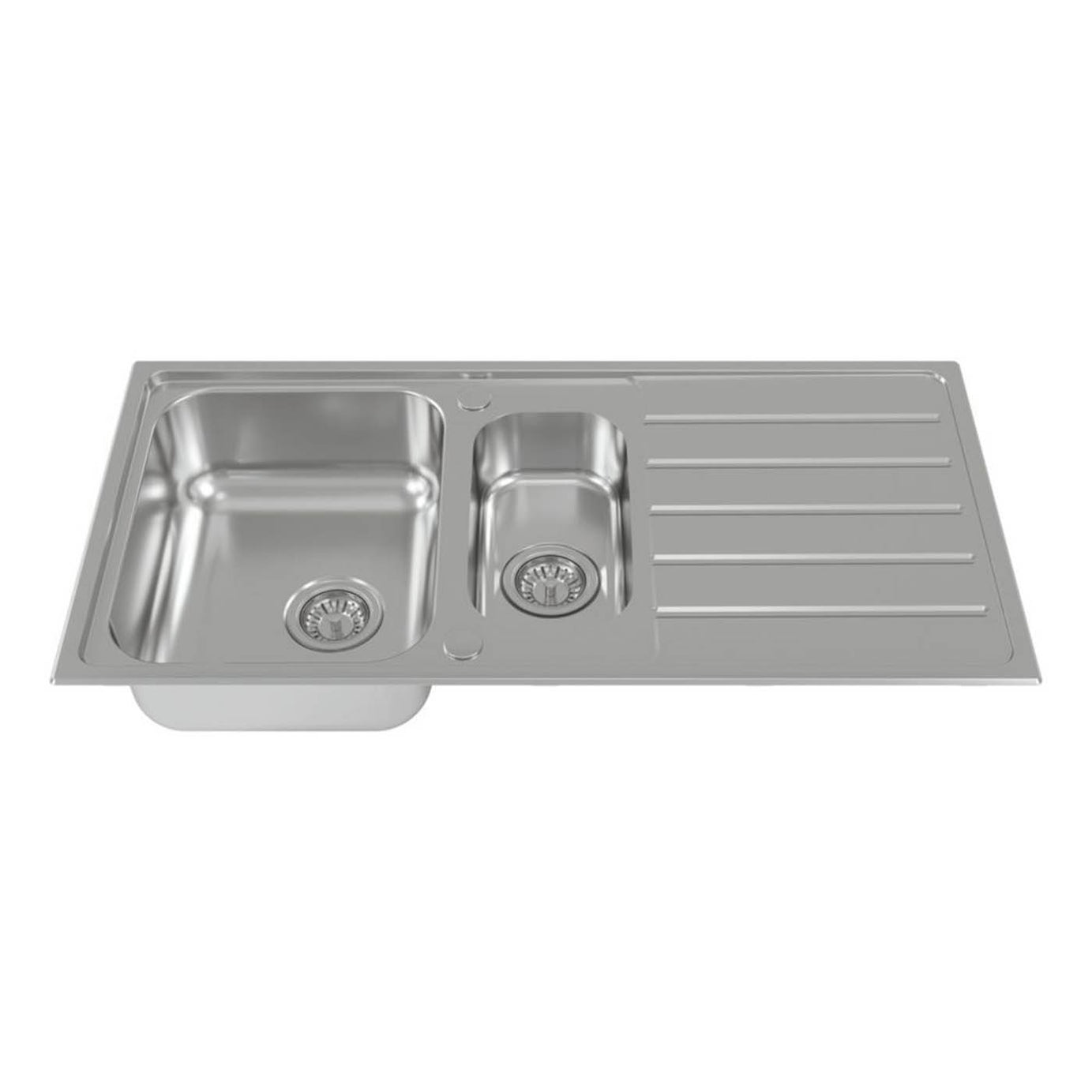 Carysil Kitchen Sink SD150 1.5 Bowl Stainless Steel Inset Satin 1001 x 417mm - Image 3