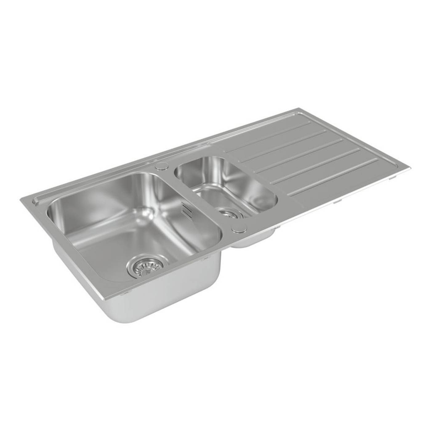 Carysil Kitchen Sink SD150 1.5 Bowl Stainless Steel Inset Satin 1001 x 417mm - Image 4