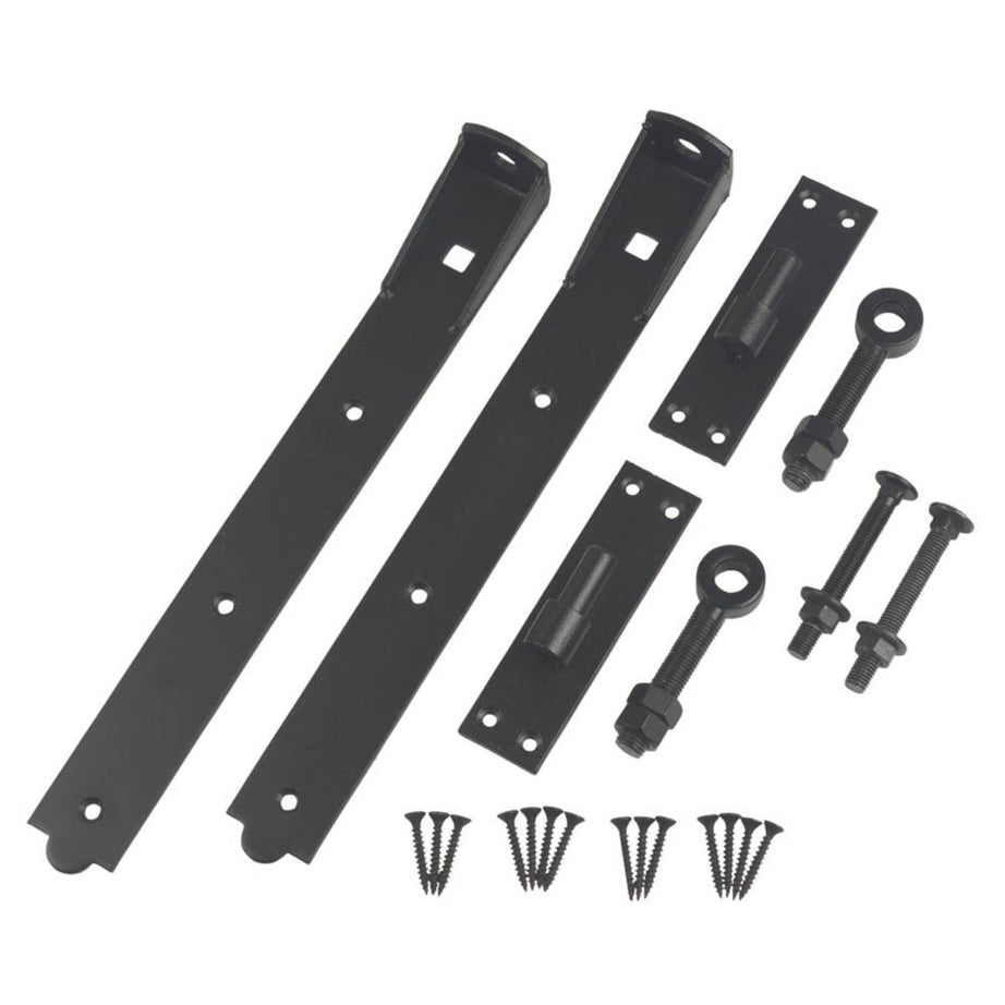 GateMate Bands Hooks Straight Steel Black Adjustable 165mm x 18" x 450mm 2 Pack - Image 2