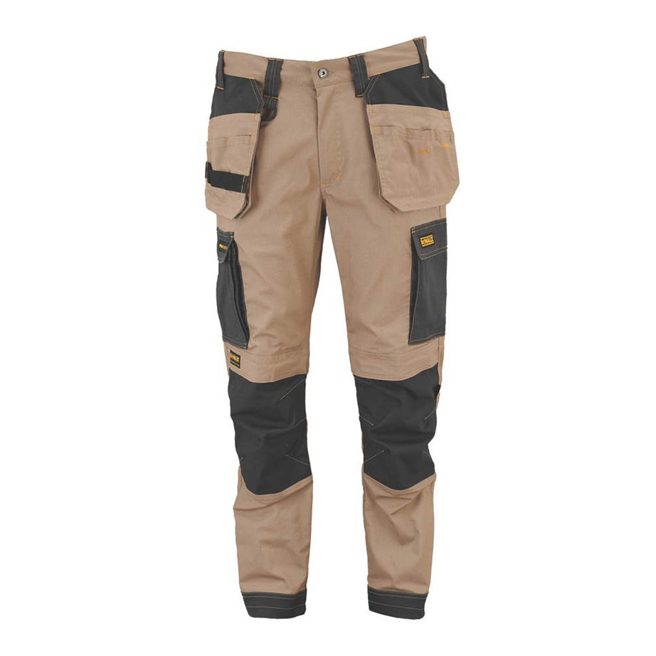DeWalt Mens Work Trousers Holster Pockets Stone Slim Fit Breathable 42" W 31" L - Image 1