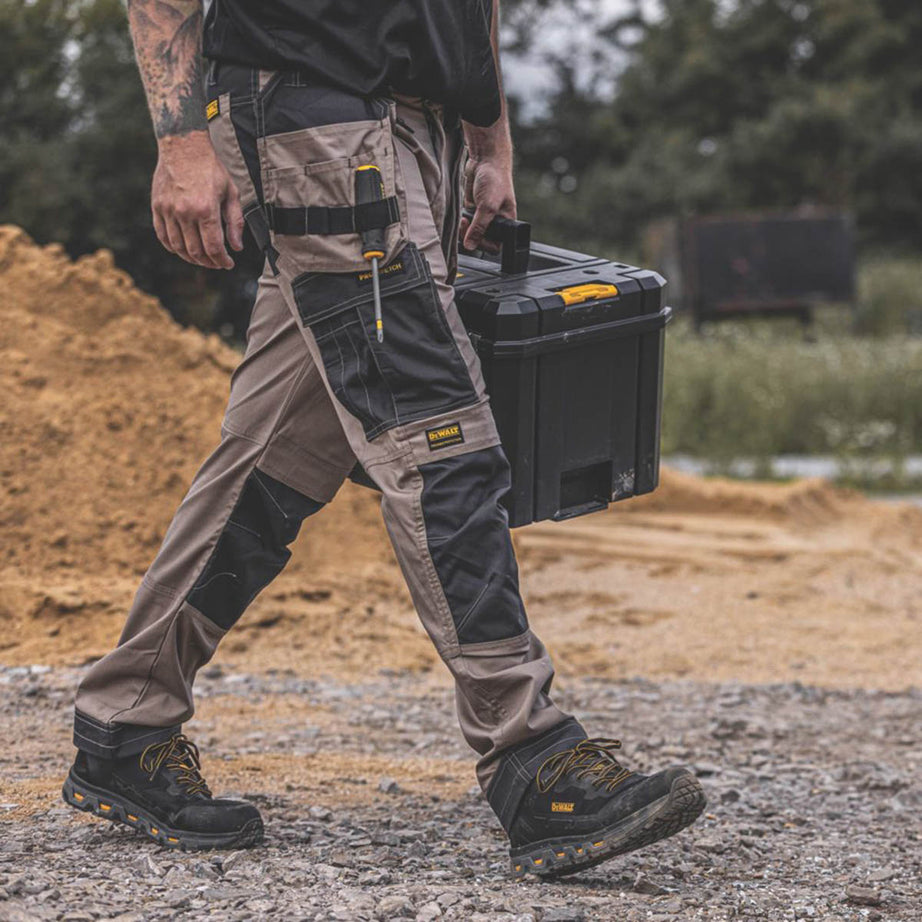 DeWalt Mens Work Trousers Holster Pockets Stone Slim Fit Breathable 42" W 31" L - Image 3