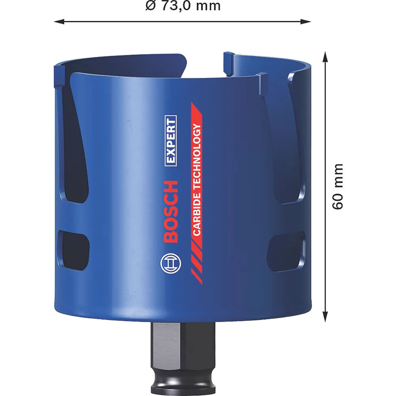 Bosch Holesaw 73mm Expert Carbide Tip Softwood Chipboard Brick Fibre Plastics - Image 8