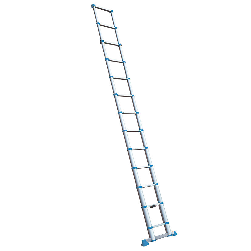 Mac Allister Telescopic Ladder 3.8m Aluminium Lightweight Extendable Foldable - Image 2