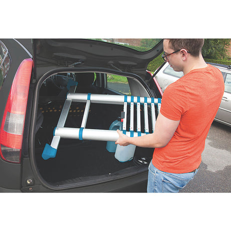 Mac Allister Telescopic Ladder 3.8m Aluminium Lightweight Extendable Foldable - Image 4