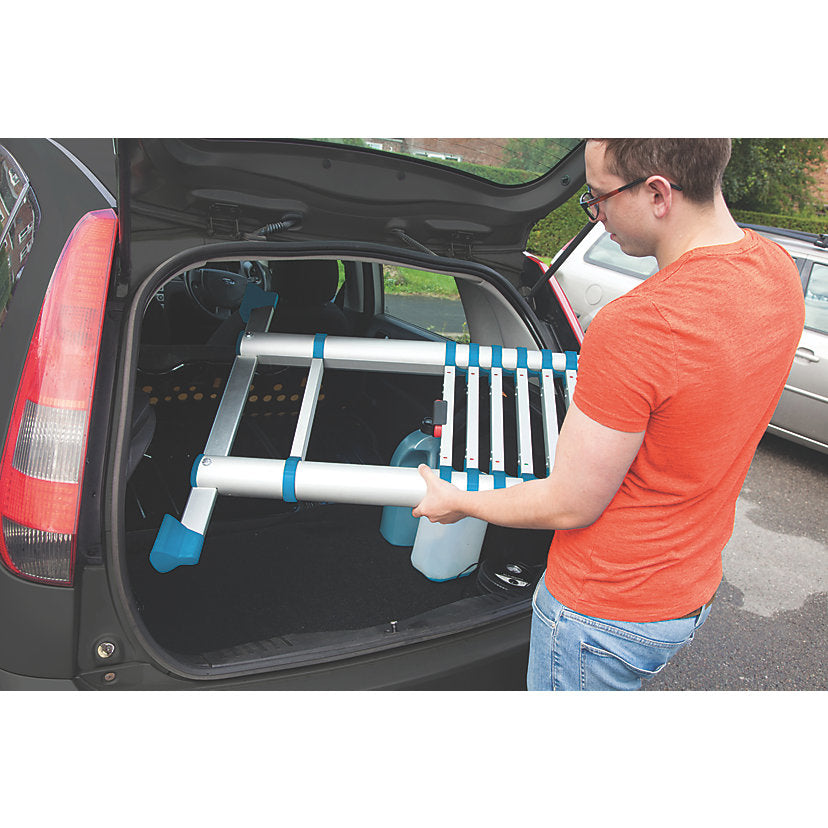 Mac Allister Telescopic Ladder 3.8m Aluminium Lightweight Extendable Foldable - Image 4