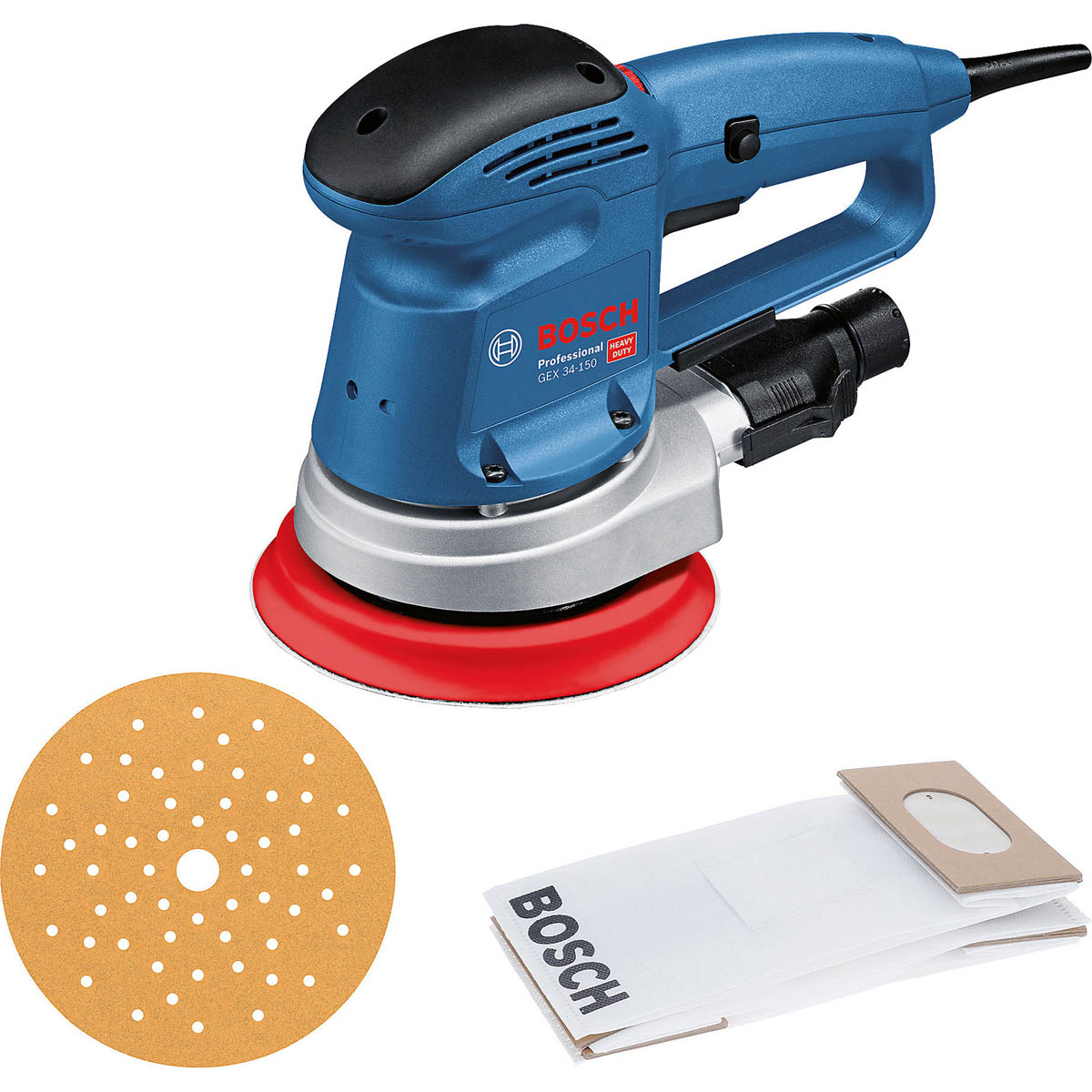 Bosch Orbital Sander Electric 110V GEX34-150 Compact 150mm Ergonomic 340W - Image 1