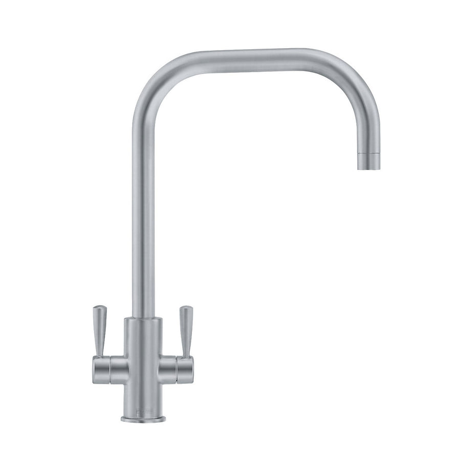Franke U-Spout Kitchen Tap Ascona Silk Steel Finish Dual Lever Operation - Image 2