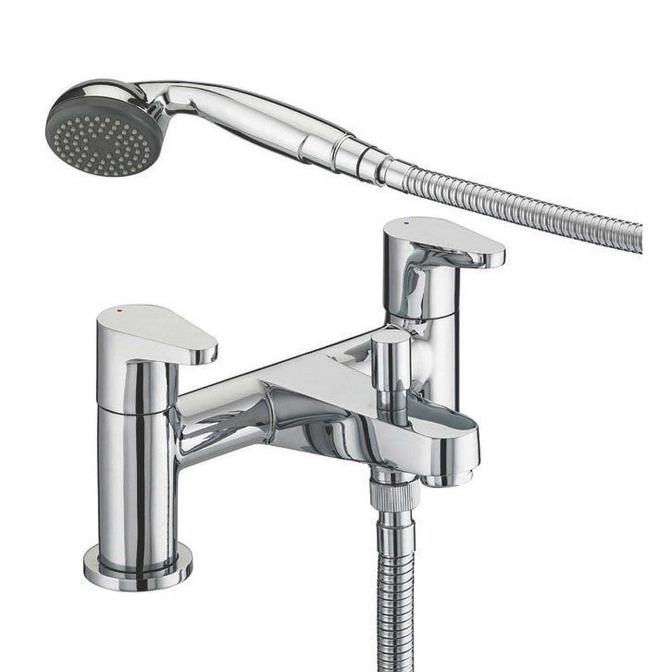 Bristan Shower Mixer Tap Chrome Dual Lever Deck Mounted Contemporary 120mm - Image 1