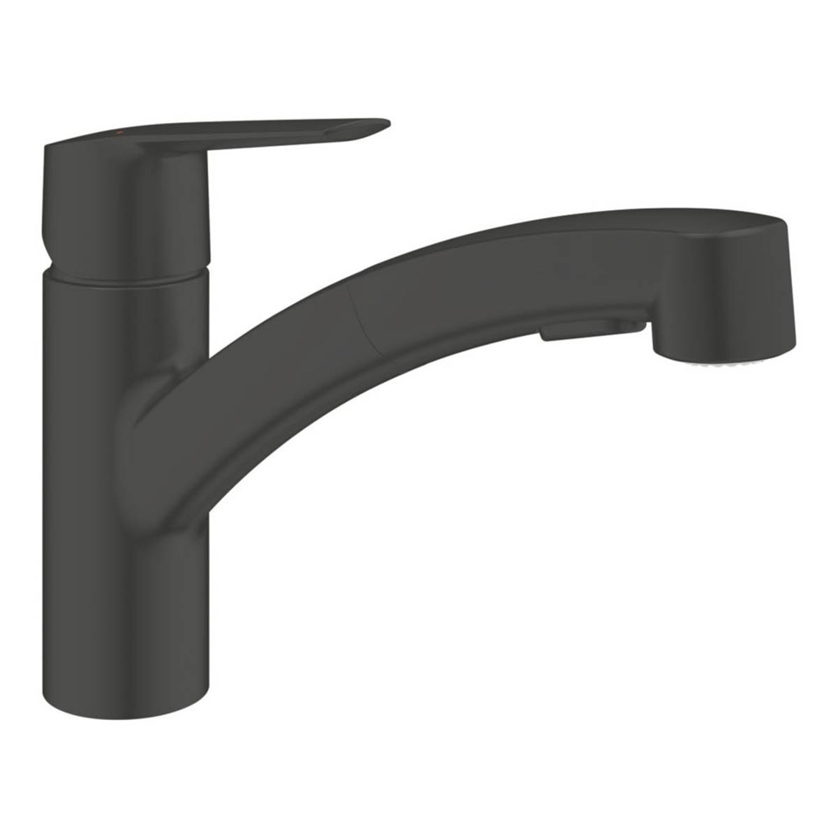 Grohe Kitchen Tap Pull-Out Matt Black Single Lever Low-Spout Swivel Modern - Image 1