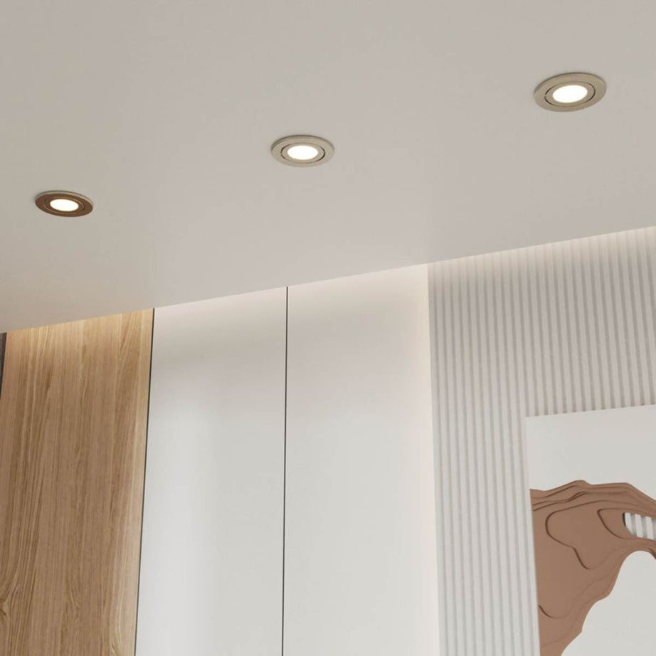 LED Downlights Tilt Fire Rated Brushed Nickel Dimmable 5.5W 600lm 10 Pack - Image 7