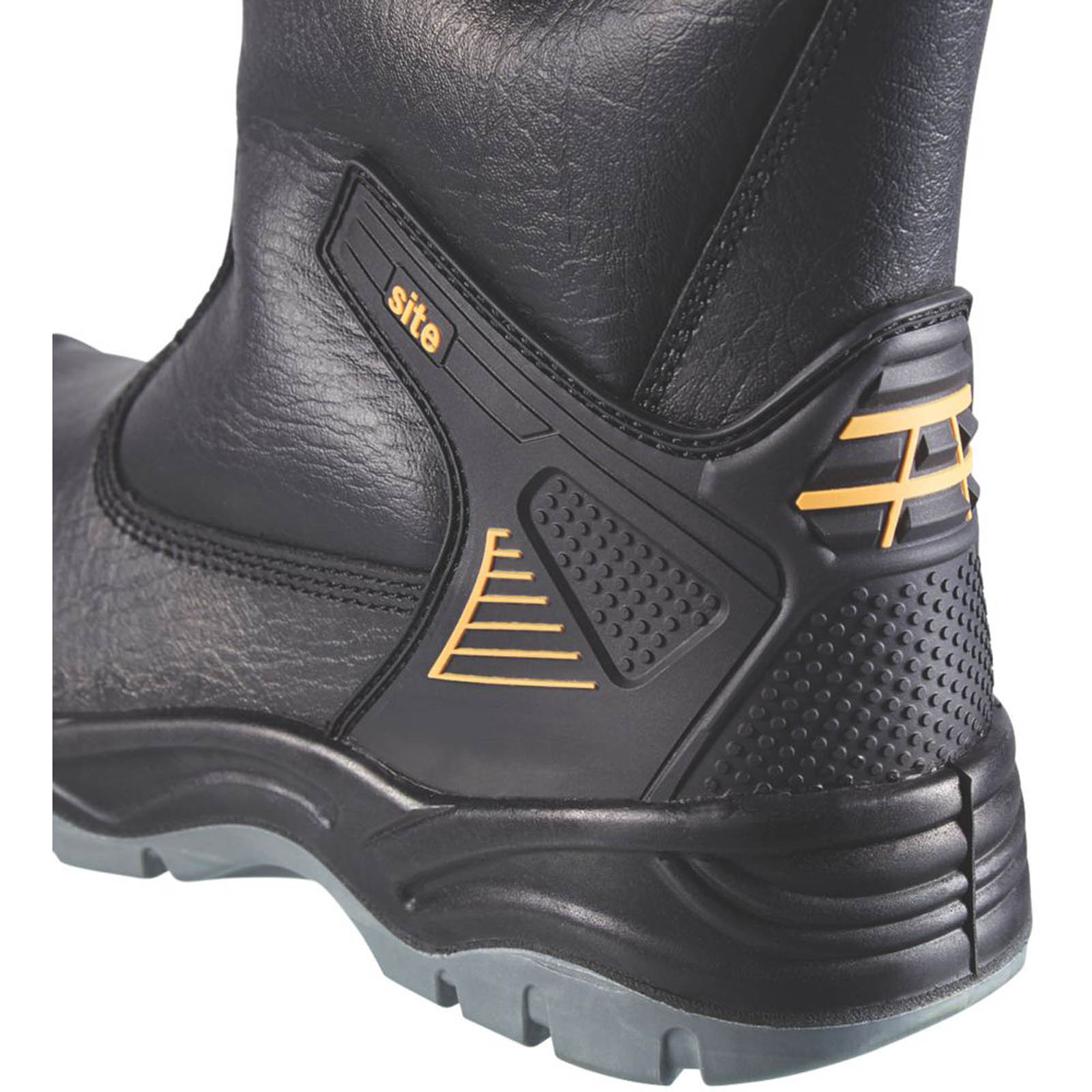 Site Safety Rigger Boots Mens Wide Fit Black Leather Steel Toe Shoes Size 10 - Image 2