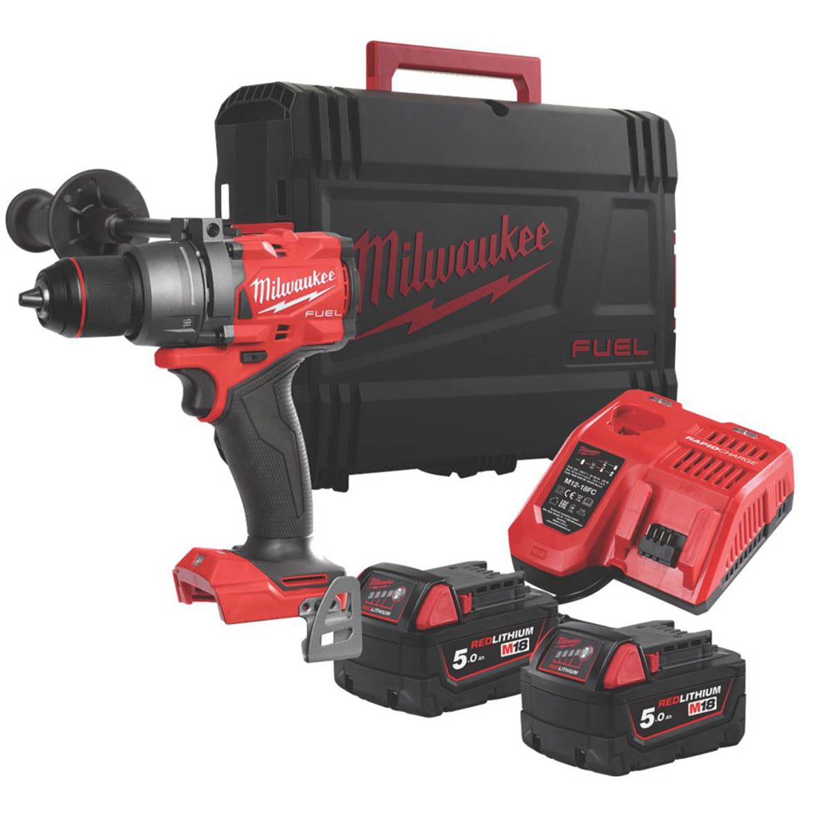 Milwaukee Combi Drill Cordless 18V 2x5.0Ah Li-Ion M18FPD3-502X Brushless Compact - Image 1