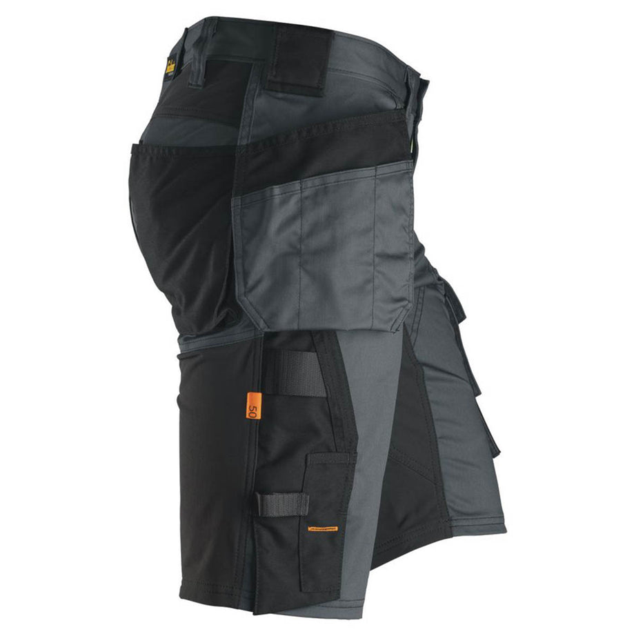Snickers Work Shorts Mens Grey Black Stretch Breathable Multi Pockets 36"W - Image 4