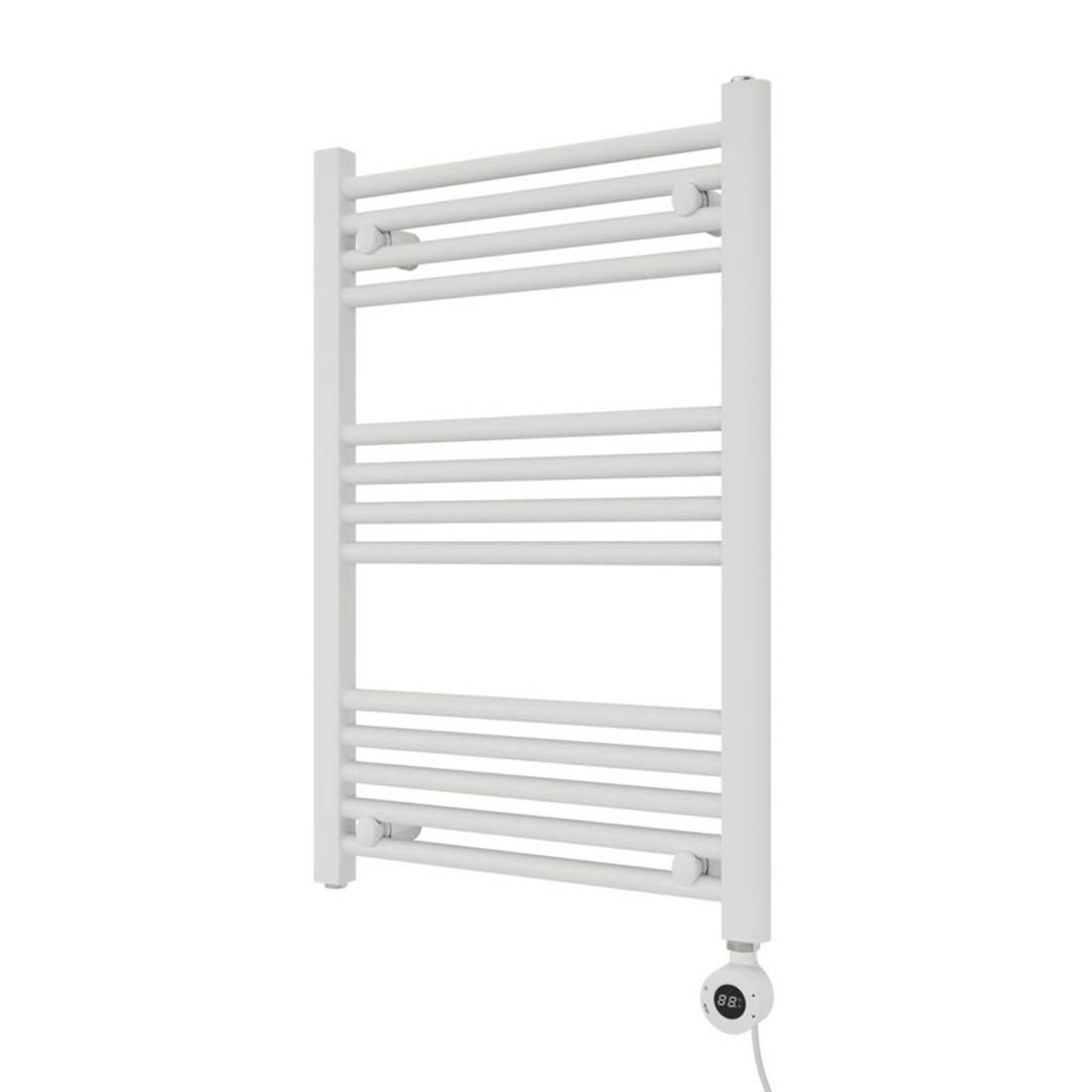 Azur Electric Towel Rail Radiator White Flat Bathroom Warmer (H)75x(W)50cm - Image 1