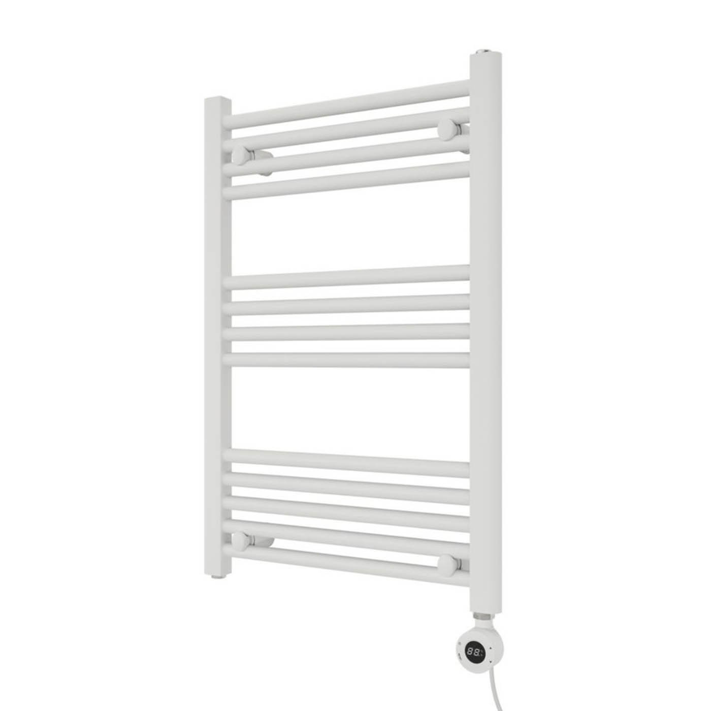Azur Electric Towel Rail Radiator White Flat Bathroom Warmer (H)75x(W)50cm - Image 1